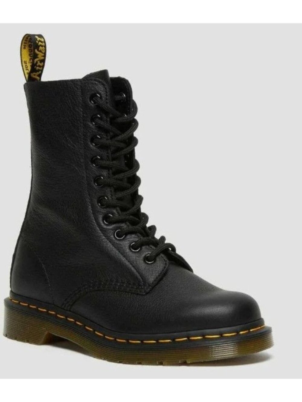 Doc Dr. Martins 1490 Soft Virginia Black Leather Mid Calf Boots EU 42 US 10